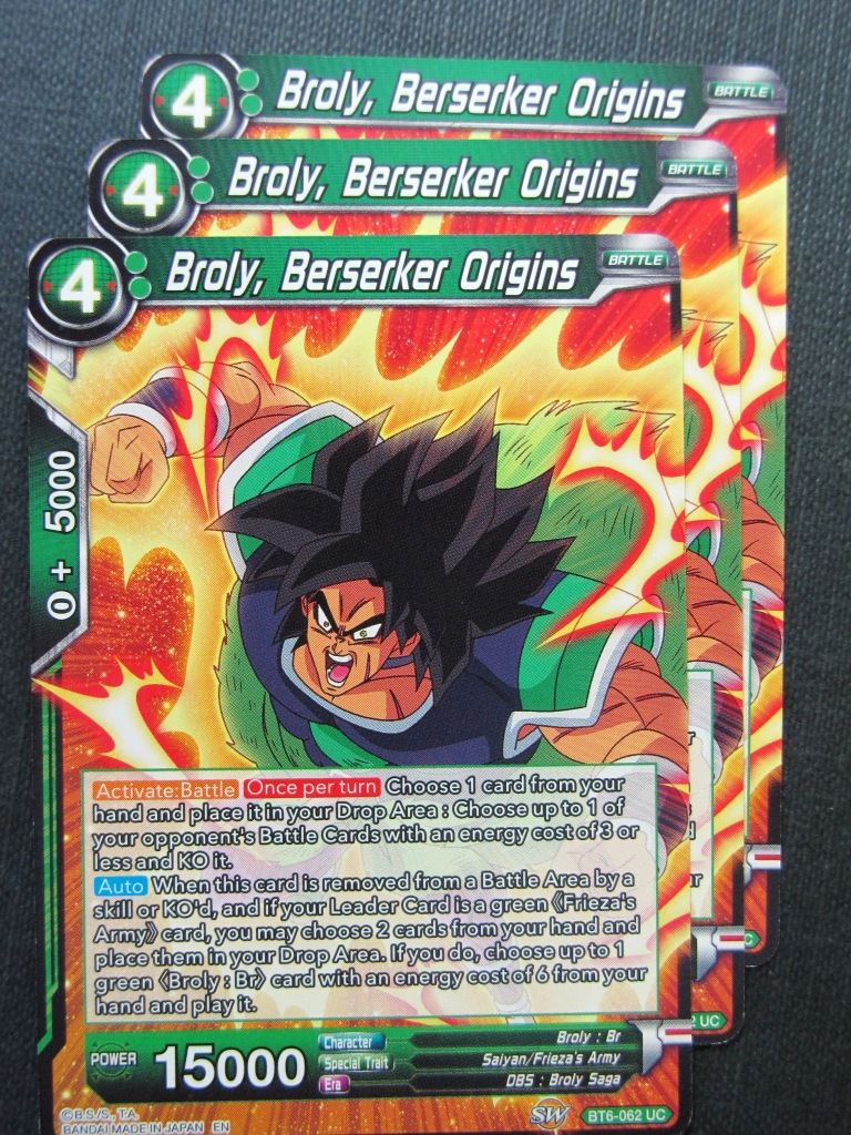 Broly Beserker Origins UC x3 - Dragon Ball Super Cards # 9D67