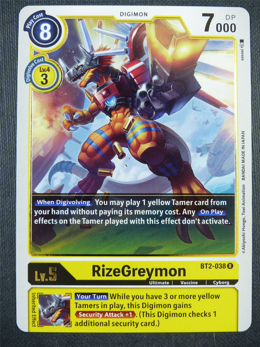 RizeGreymon BT2-038 R - Digimon Card #9FO