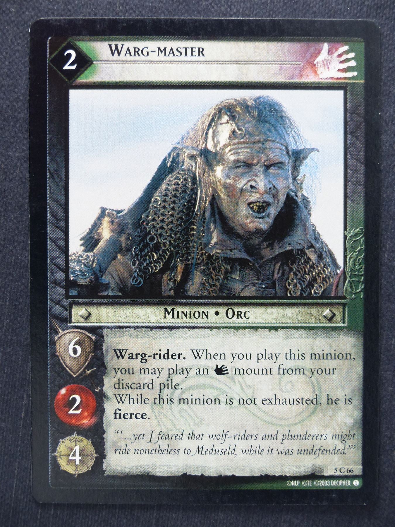 Warg-Master 5 C 66 - LotR Cards #RT