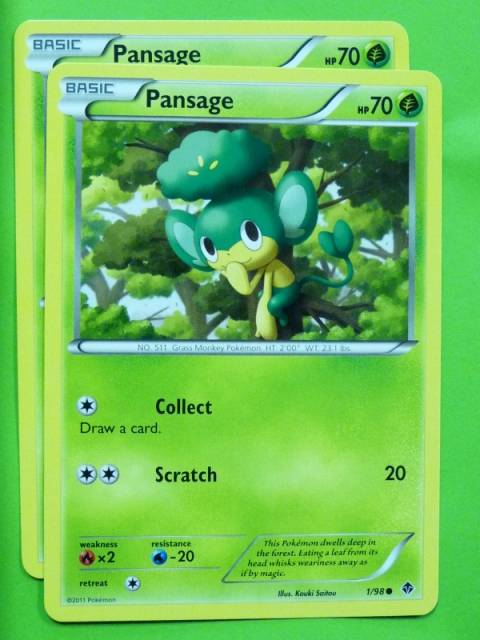 POKEMON B&W Emerging Powers x2 - PANSAGE 1/98