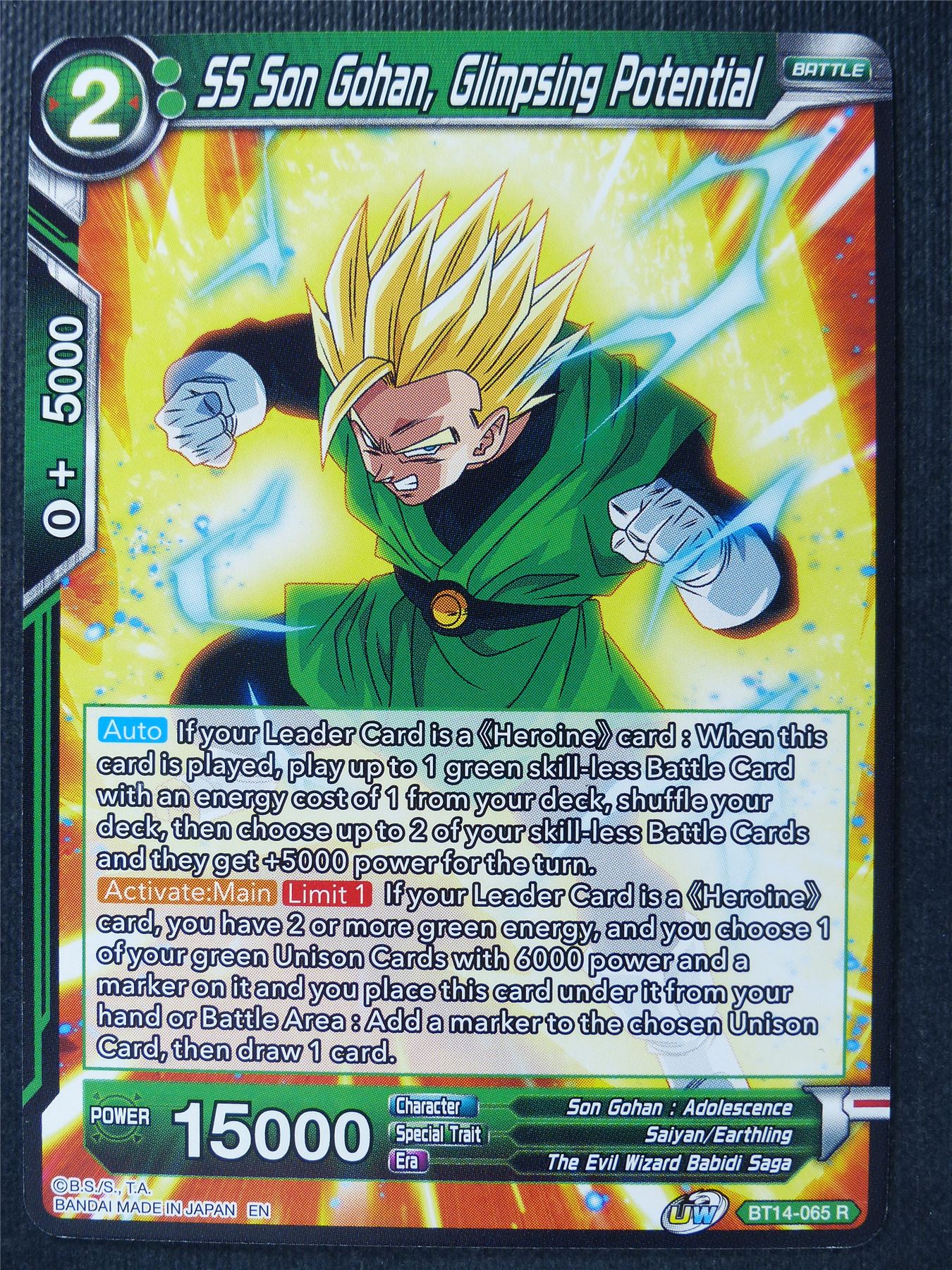 SS Son Gohan Glimpsing Potential R - Dragon Ball Super Card #3NB