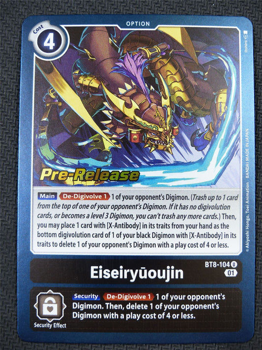 Eiseiryuoujin BT8-104 U Pre-Release Promo - Digimon Card #5QQ