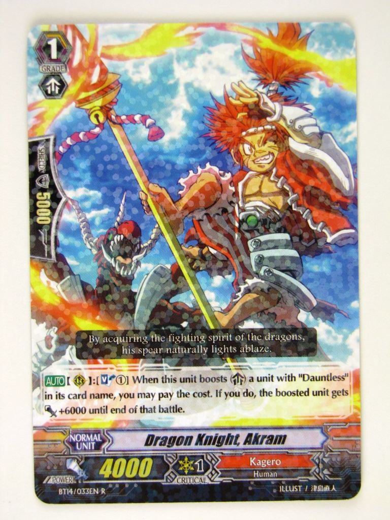 Vanguard Cards: DRAGON KNIGHT, AKRAM BT14 R # 18J1