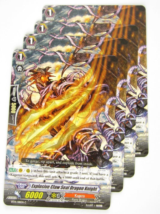 CFV Cards: EXPLOSIVE CLAW SEAL DRAGON KNIGHT x4 BT14:Brilliant Strike