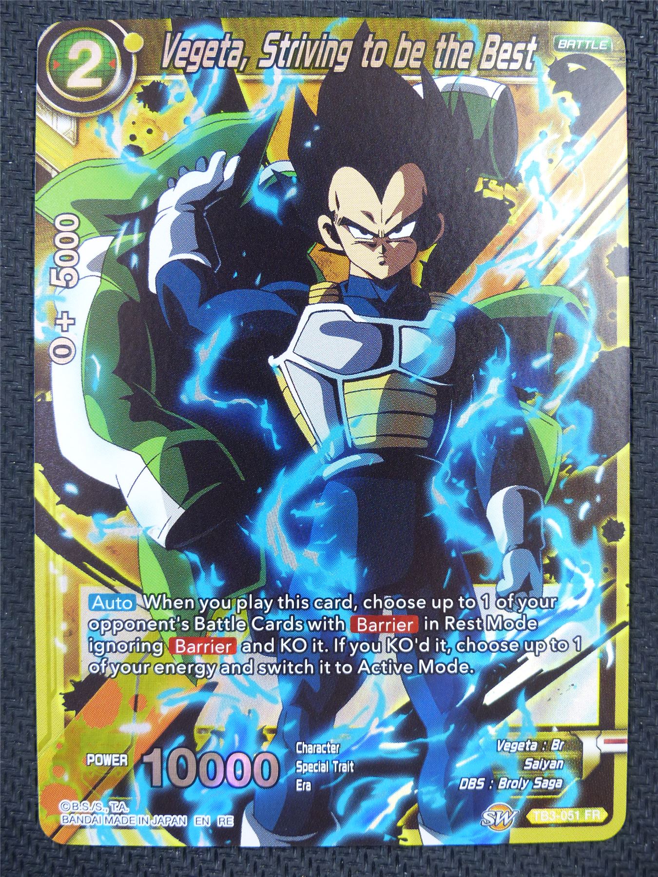 Vegeta Striving to be the Best TB3 FR - Dragon Ball Super Card #5YE