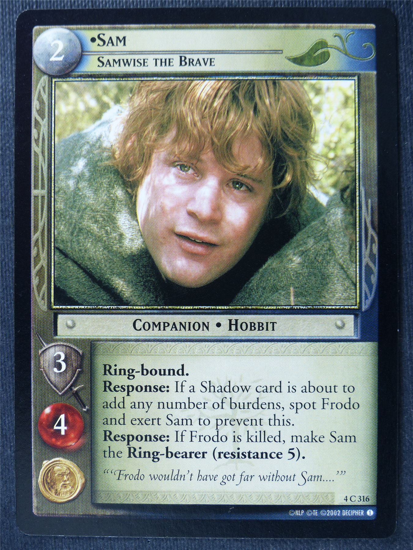 Sam 4 C 316 - LotR Card #4BV