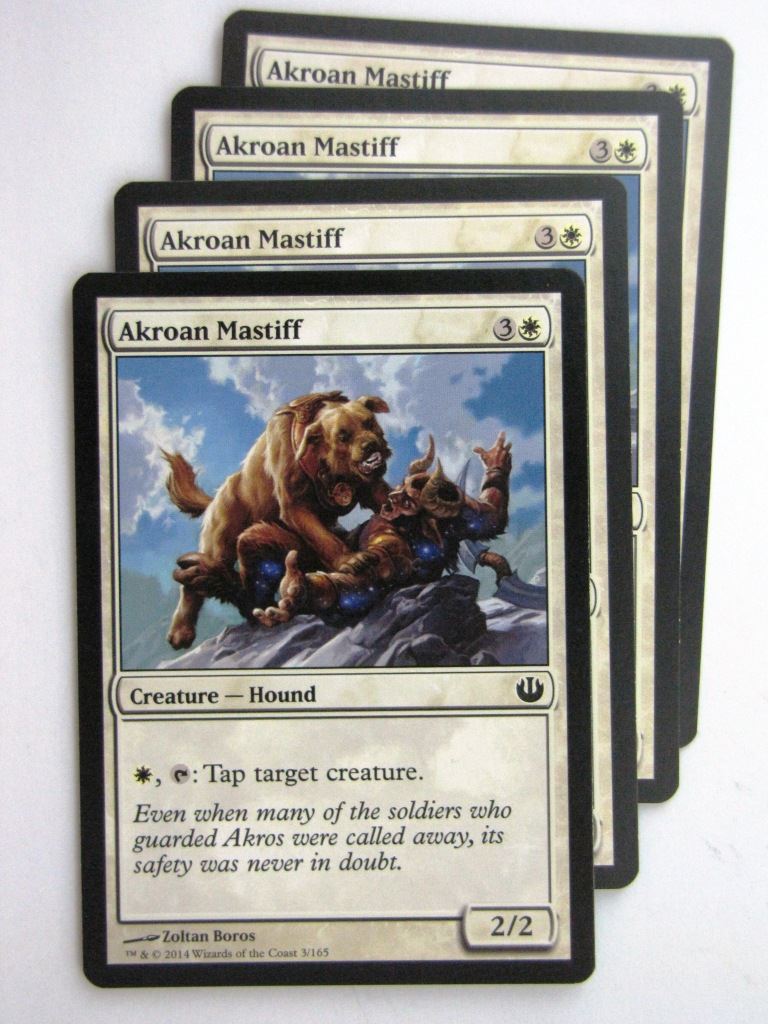 MTG Magic Cards: AKROAN MASTIFF x4 Journey to Nyx playset # 24B59