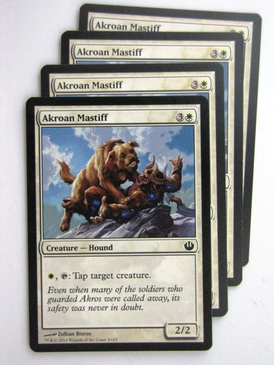 MTG Magic Cards: AKROAN MASTIFF x4 Journey to Nyx playset # 24B59