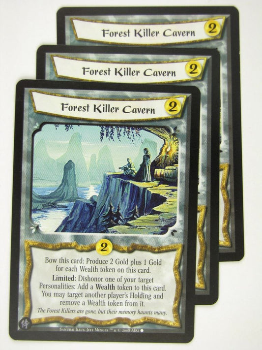 Vintage L5R Cards: FOREST KILLER CAVERN x3 # 17A15