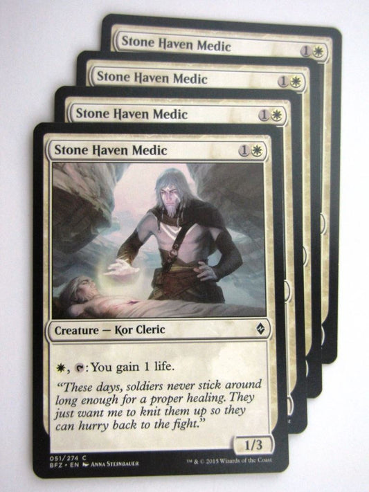 MTG Cards: BATTLE FOR ZENDIKAR: STONE HAVEN MEDIC x4 # 37B32