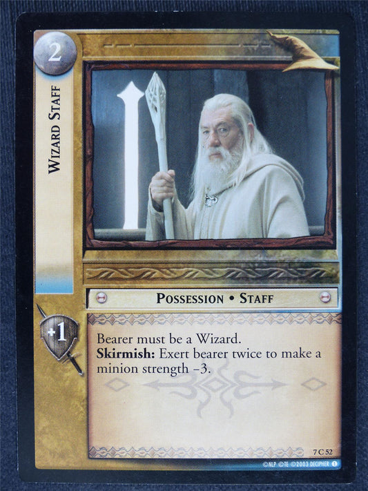 Wizard Staff 7 C 52 - played - LotR cards #EG