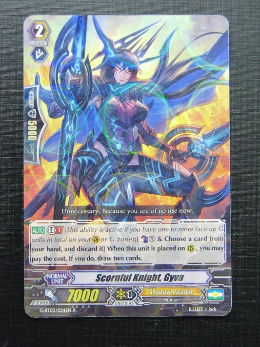 Vanguard Cards: SCORNFUL KNIGHT, GYVA G-BT03 R # 18A96