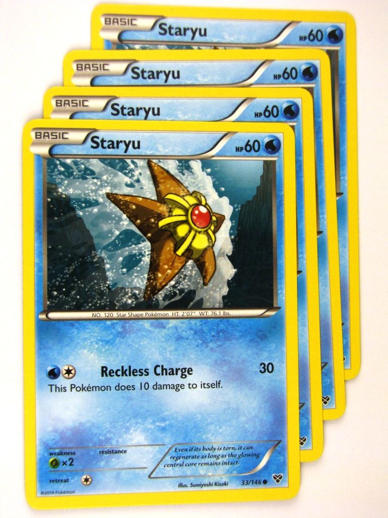 Pokemon Cards: STARYU 33/146 x4: X & Y