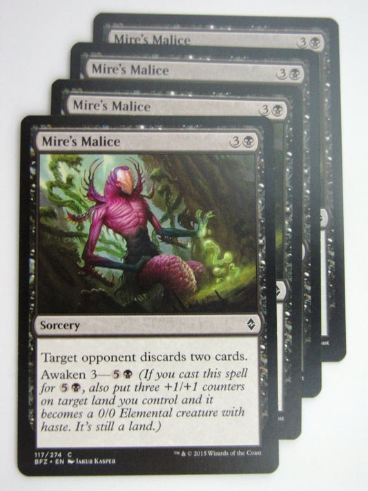 MTG Cards: BATTLE FOR ZENDIKAR: MIRE'S MALICE x4 # 37A57