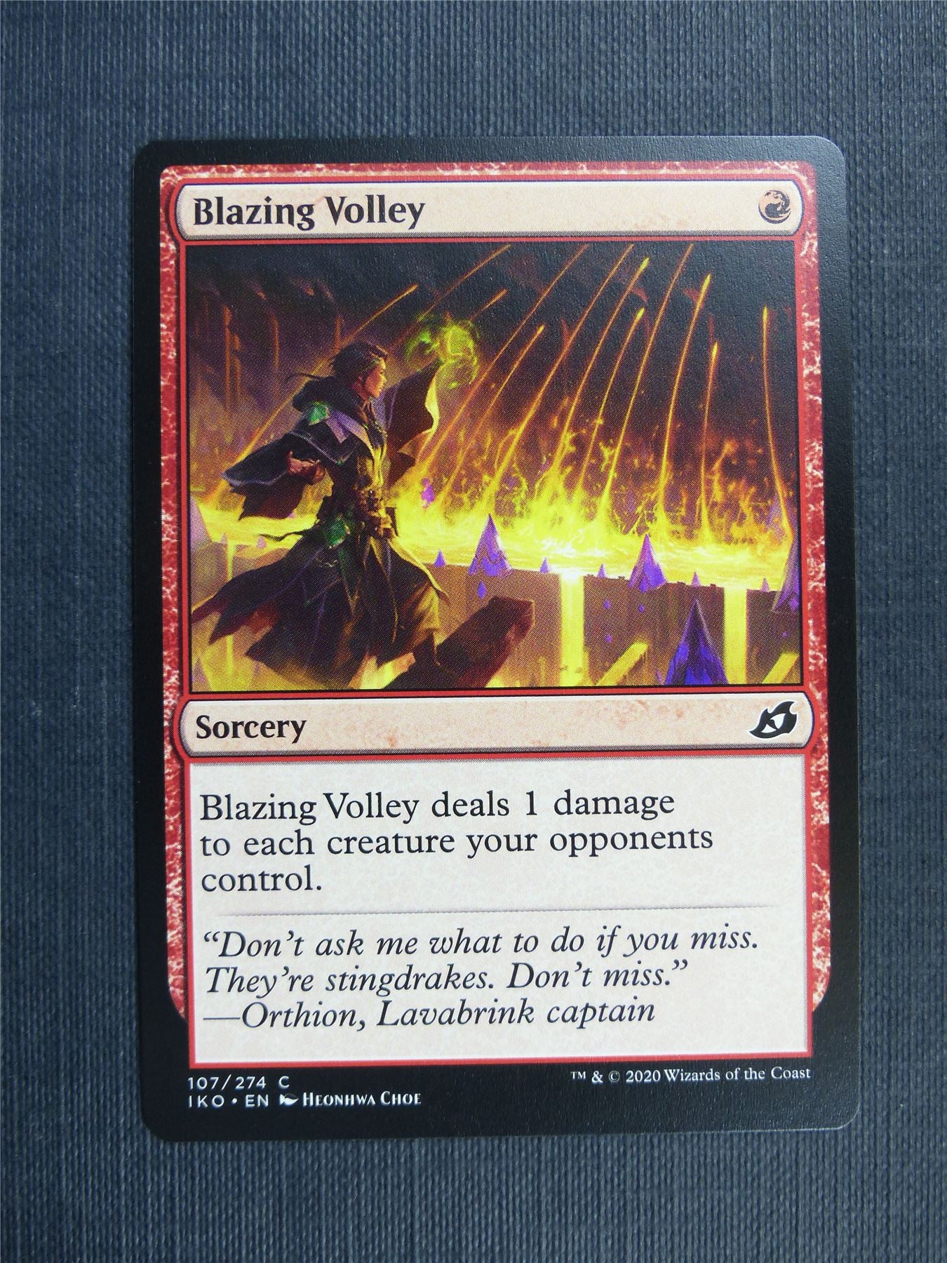 Blazing Volley - IKO Mtg Card