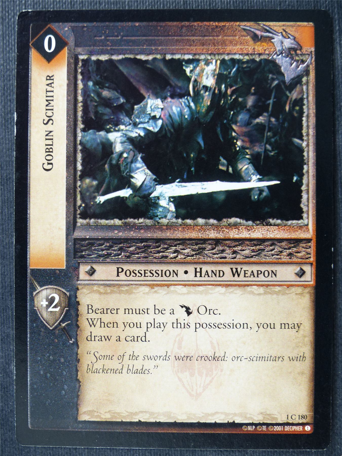 Goblin Scimitar 1 C 180 - LotR Card #49G