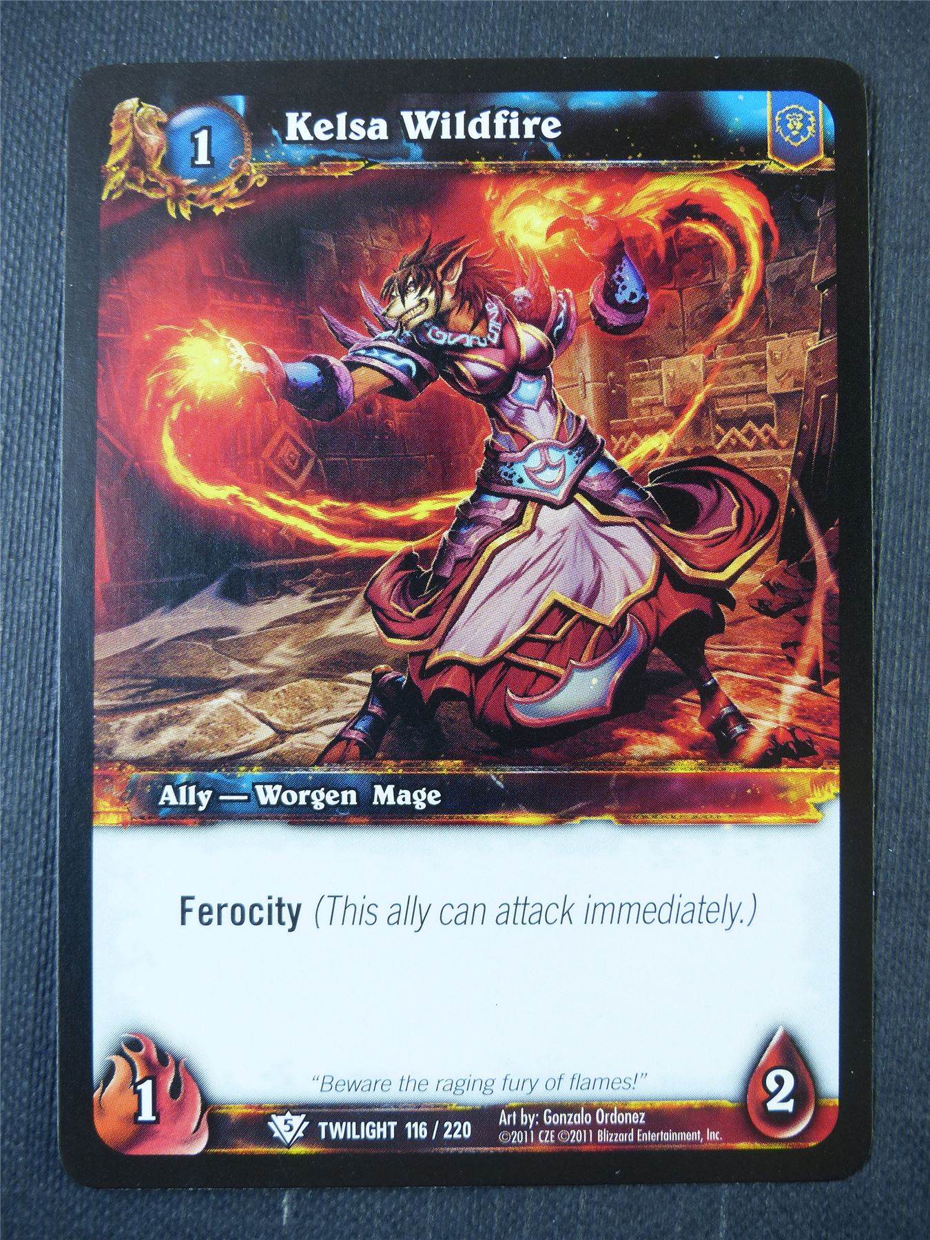 Kelsa Wildfire 116/220 - WoW Card #16L