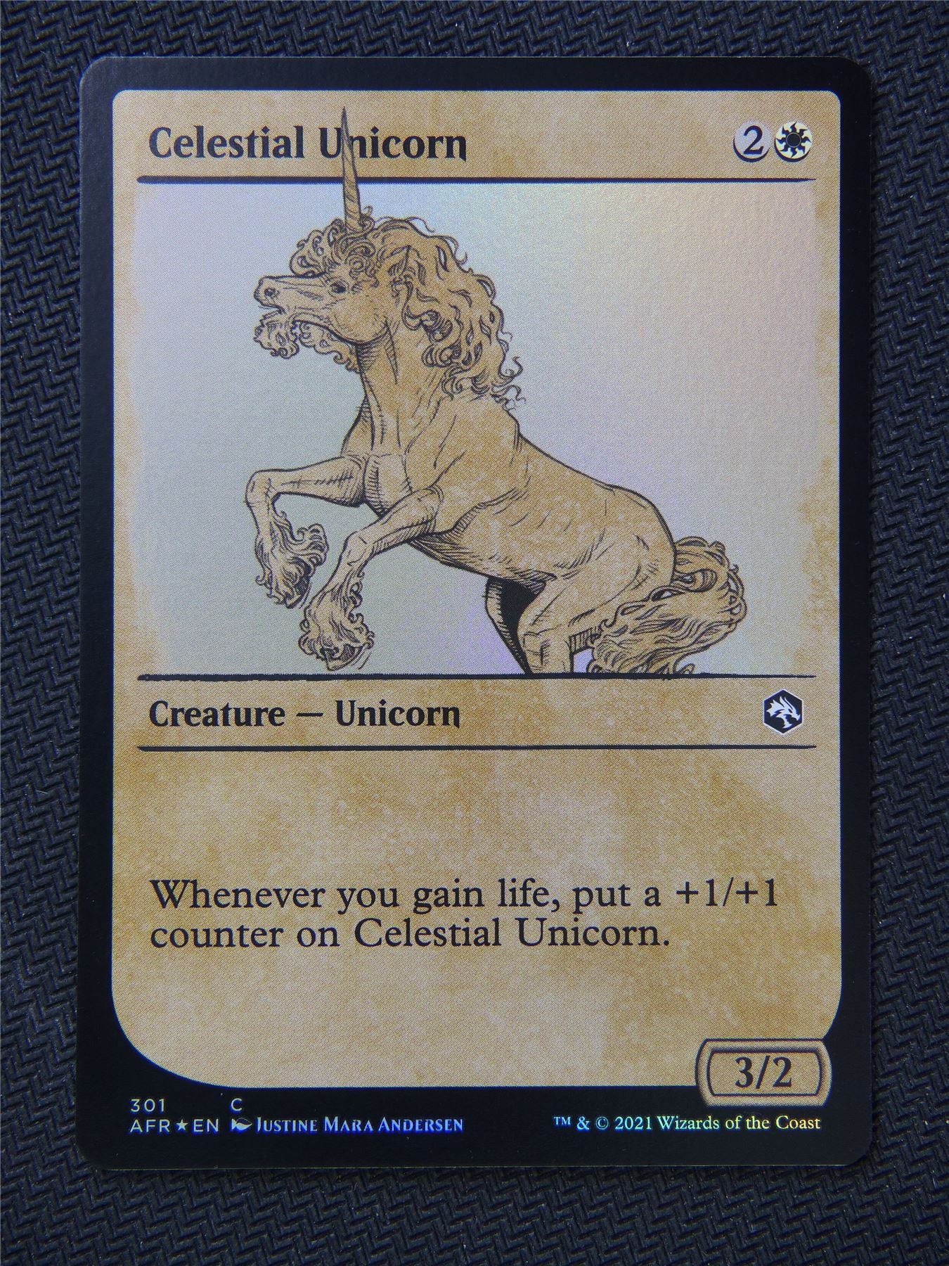 Celestial Unicorn Foil Rulebook Art - Mtg Forgotten Realms #1GD