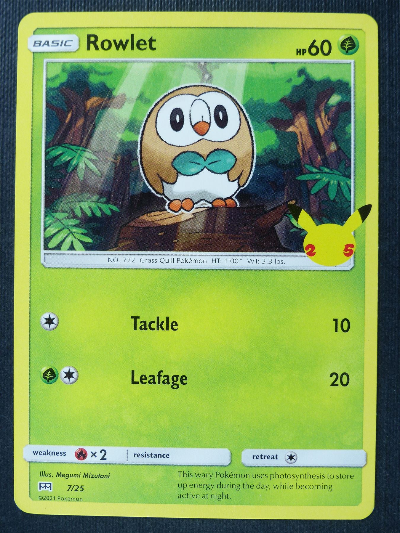 Rowlet 7/25 McDonalds Promo - Pokemon Card #3MC