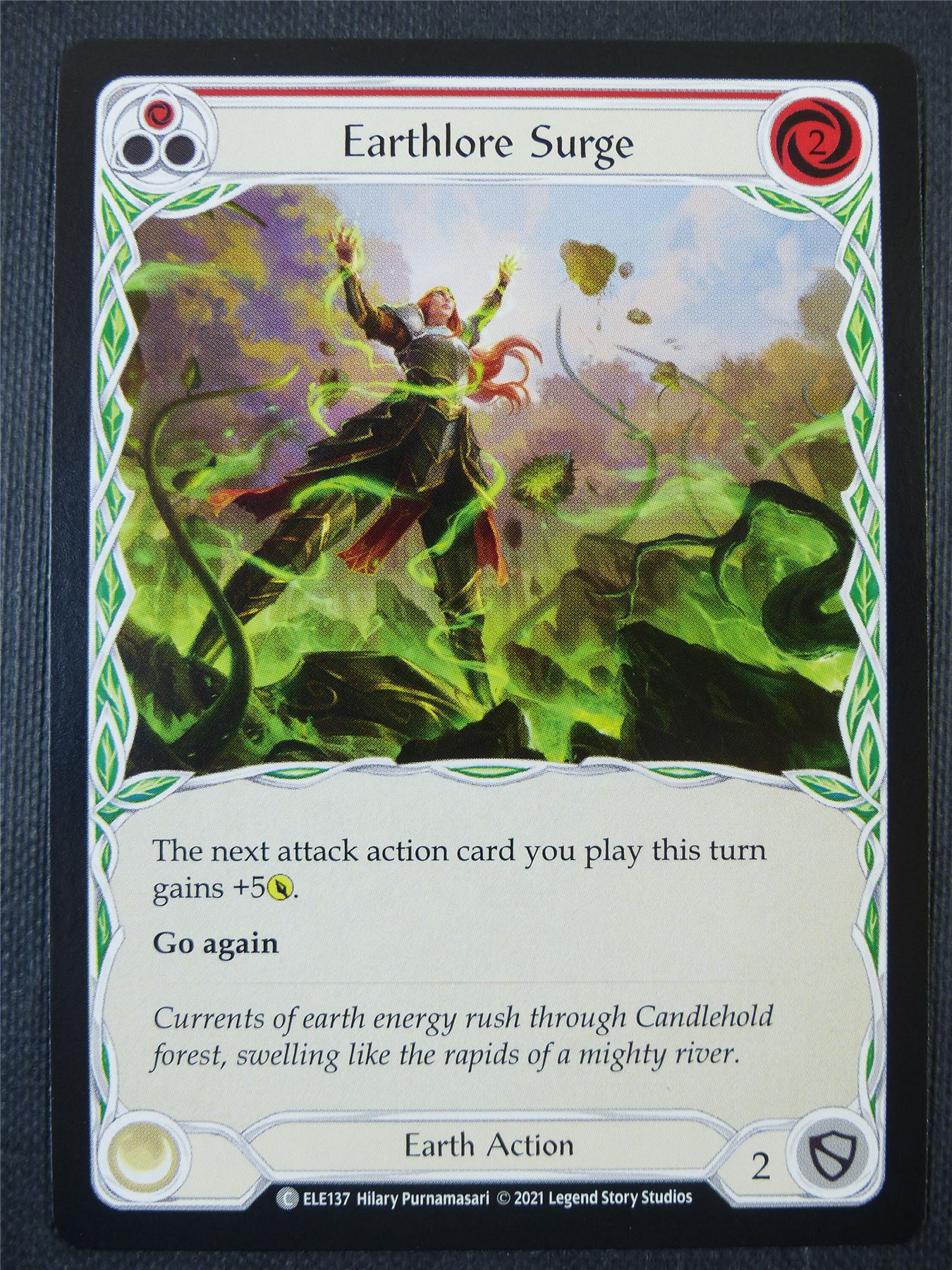 Earthlore Surge - Red - Tales of Aria 1st ed - Flesh and Blood Card #63P