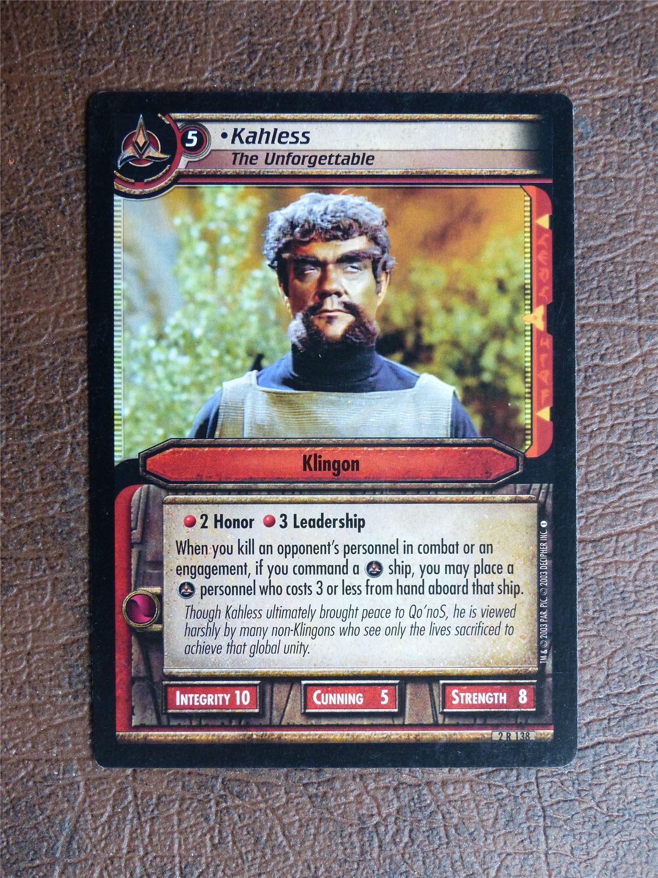 Kahless - Star Trek CCG TCG Card #VK