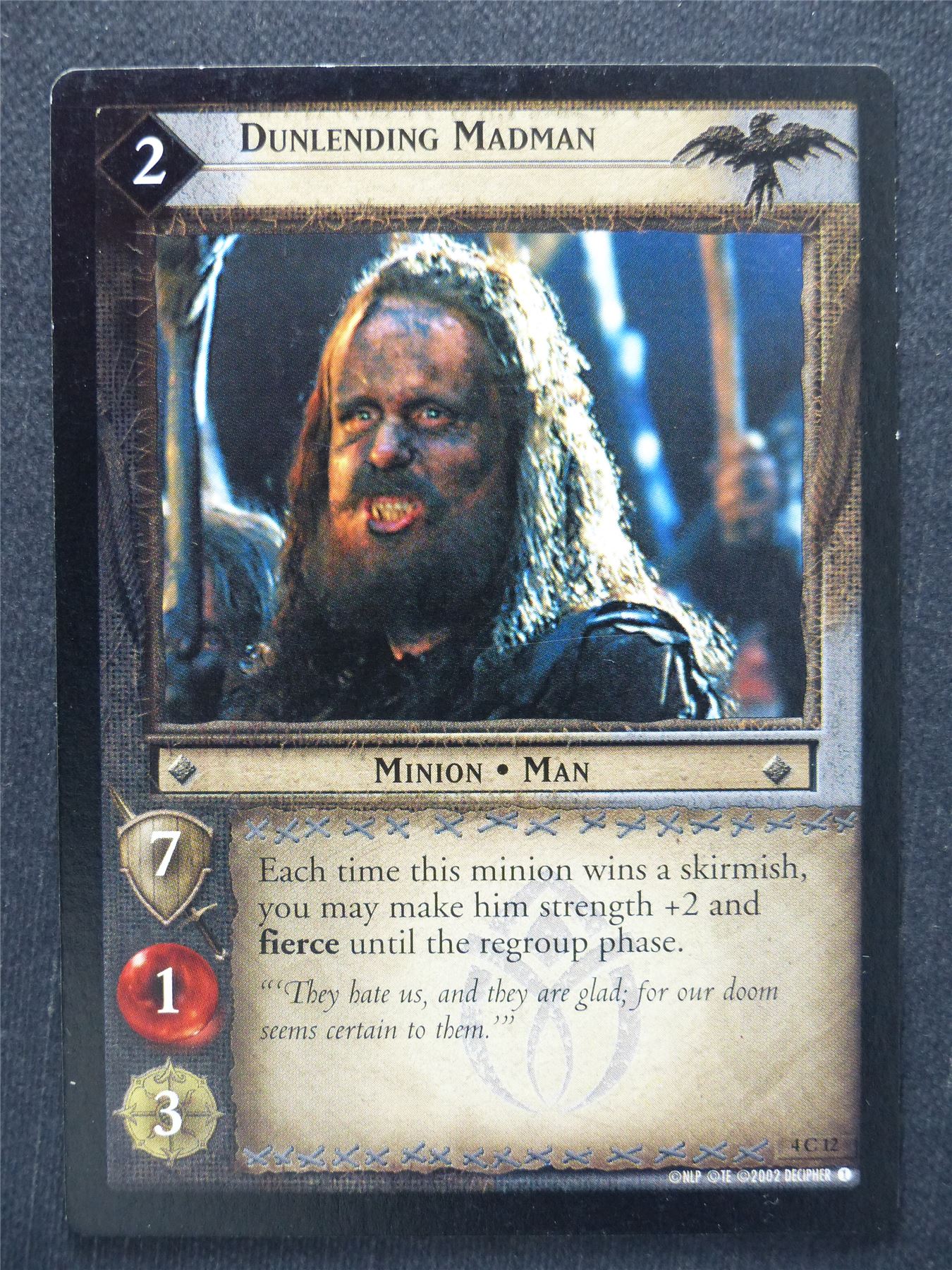 Dunlending Madman 4 C 12 - LotR Cards #R4