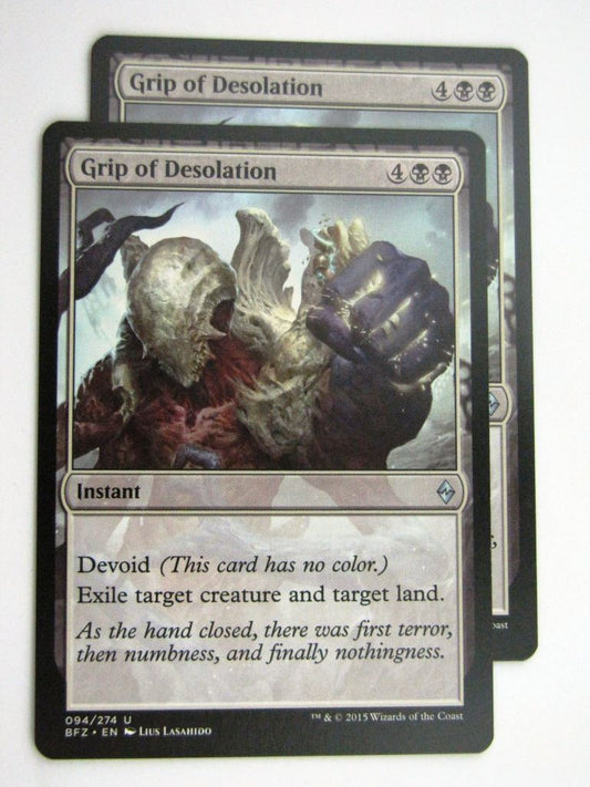 MTG Cards: BATTLE FOR ZENDIKAR: GRIP OF DESOLATION x2 # 37B95