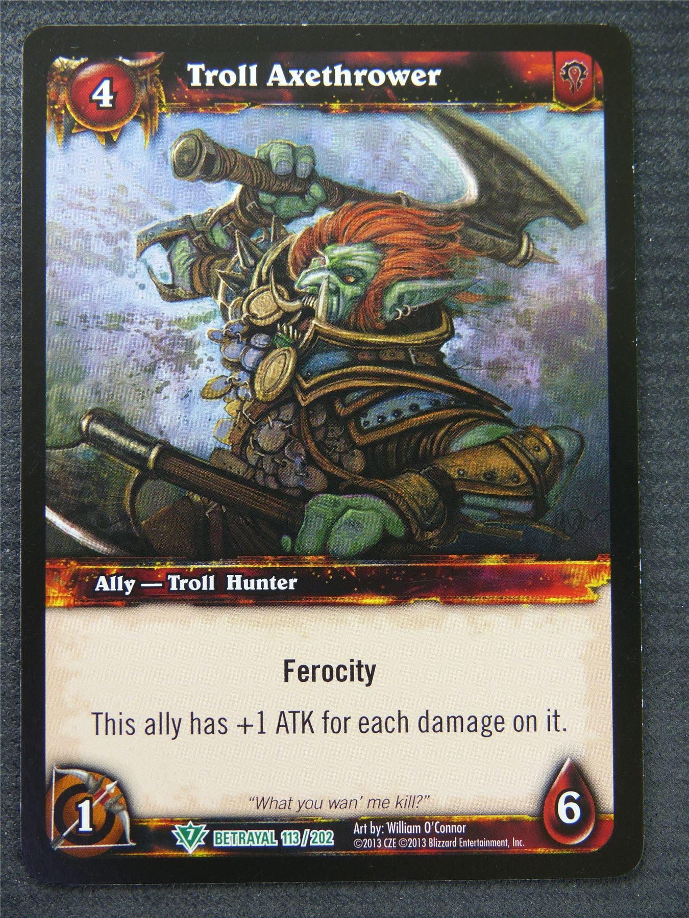 Troll Axethrower - Uncommon - World Of Warcraft #1FC