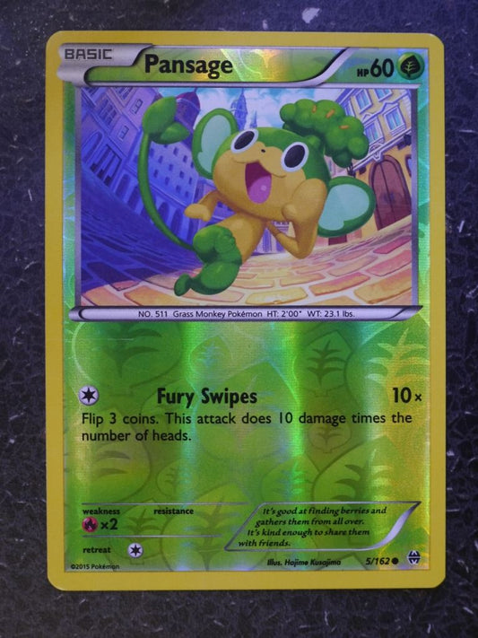 Pokemon Cards: PANSAGE 5/162 REVERSE HOLLOW # 5H100