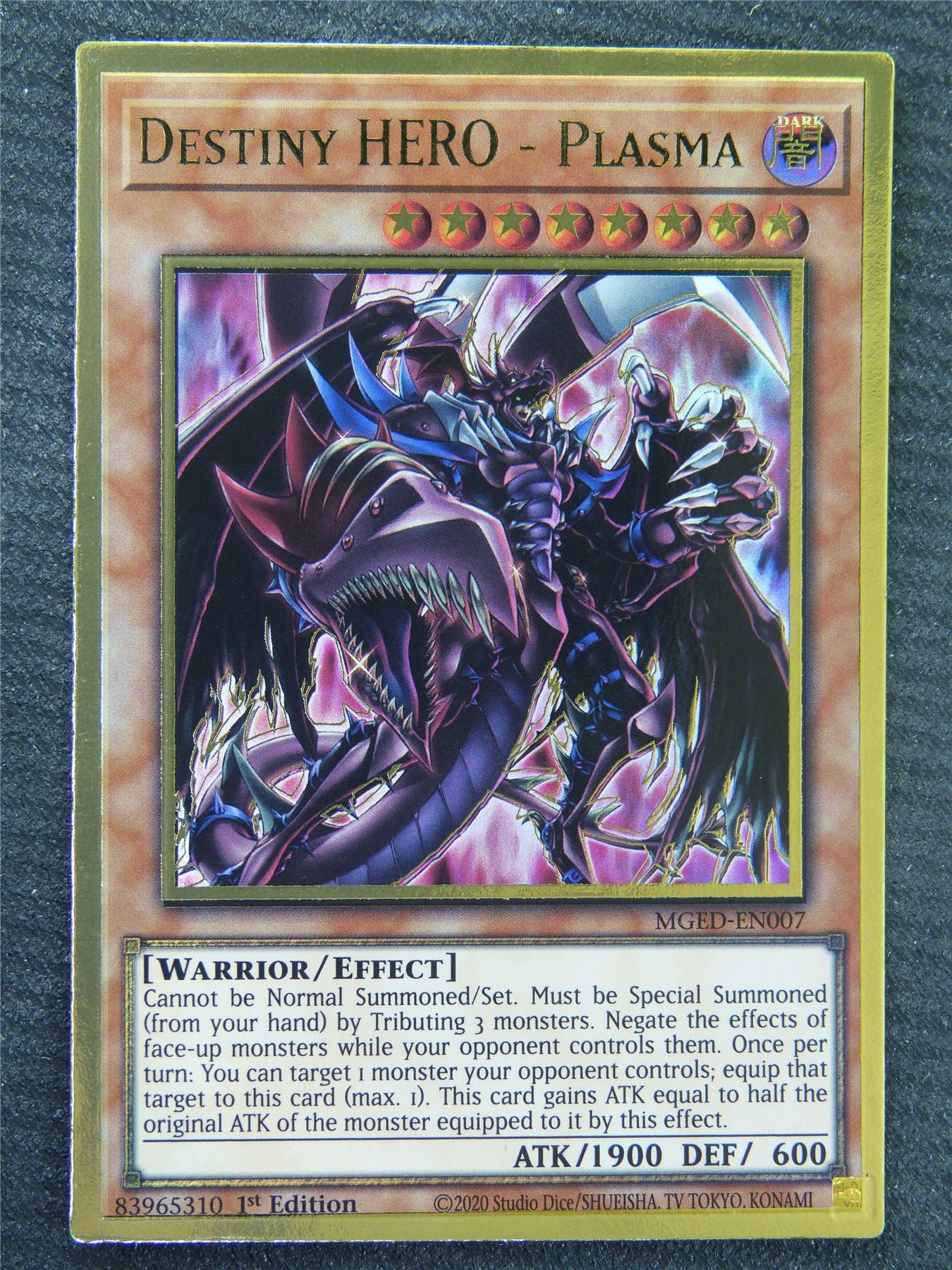 Destiny HERO - Plasma MGED Premium Gold Rare - 1st ed - Yugioh Card #8Q3