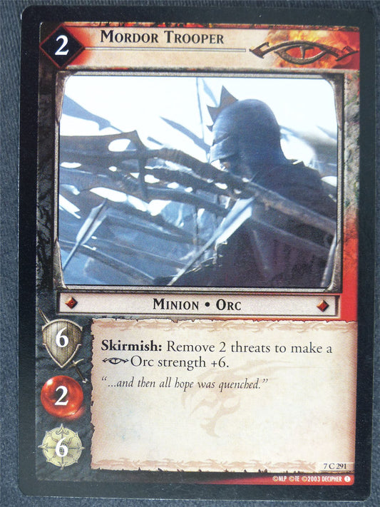 Mordor Trooper 7 C 291 - played - LotR Cards #Y4