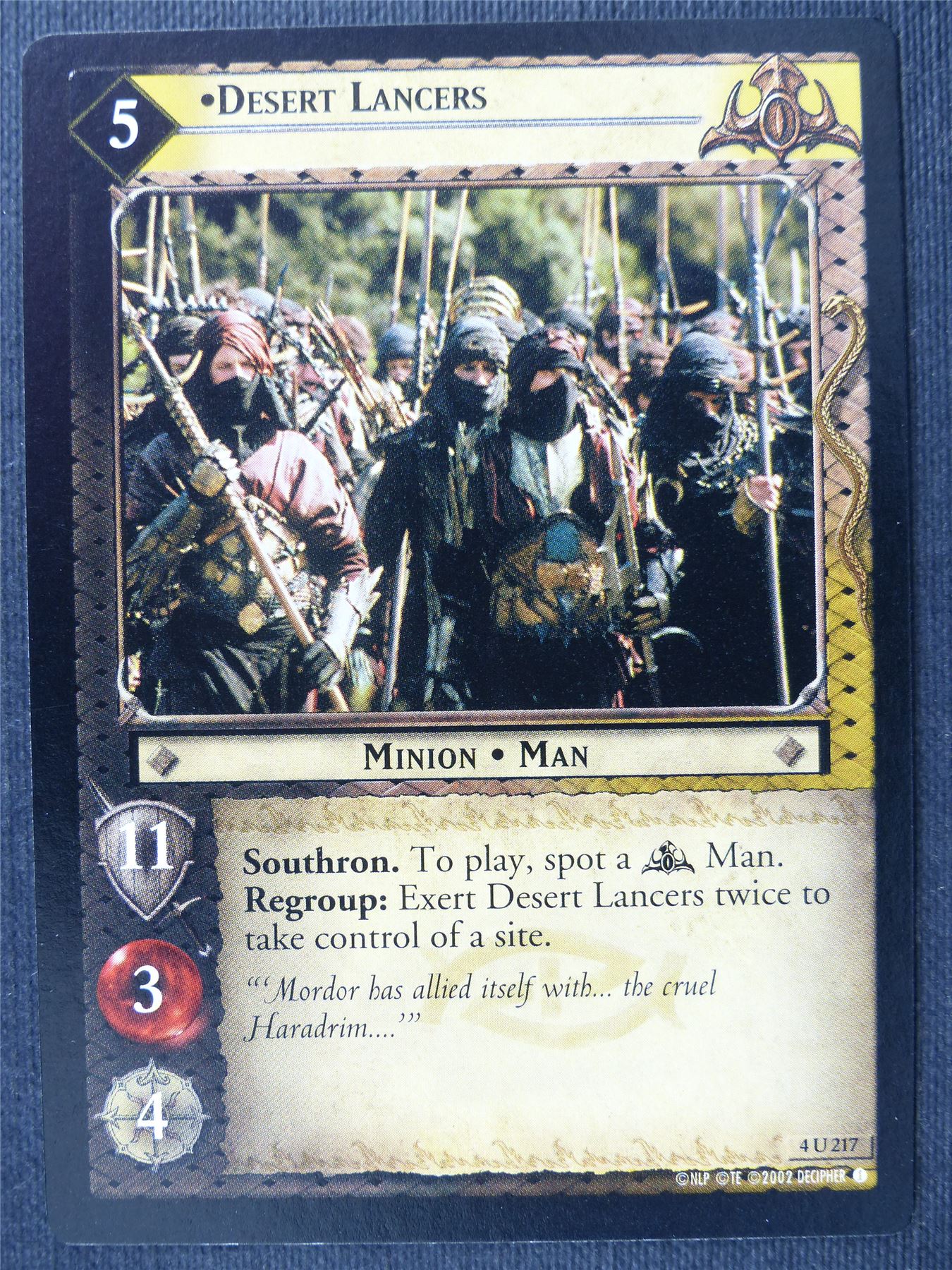 Desert Lancers 4 U 217 - LotR Cards #31S