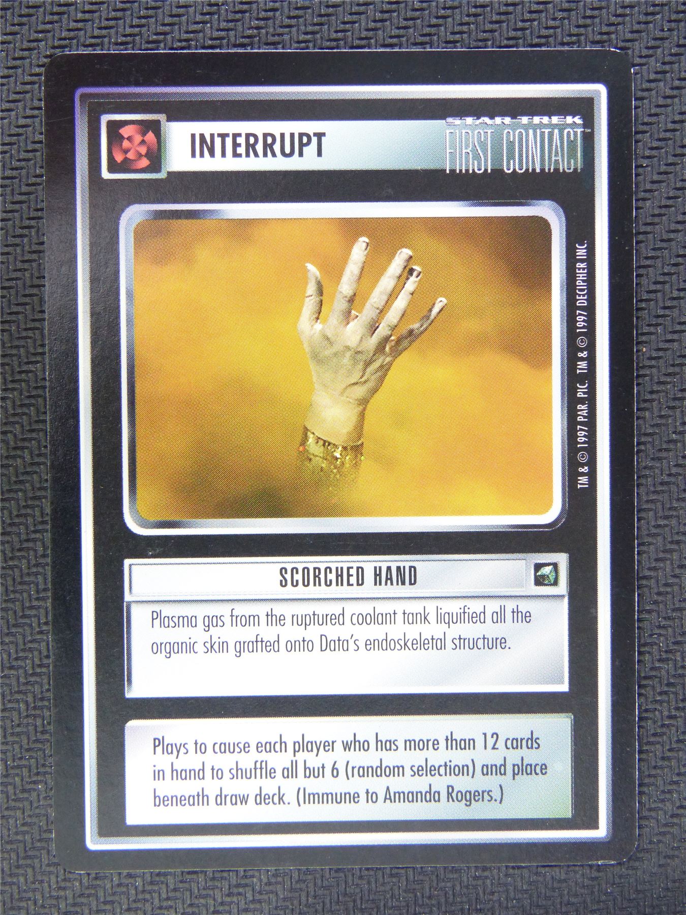 Interrupt Scorched Hand - Star Trek CCG First Contact #54F