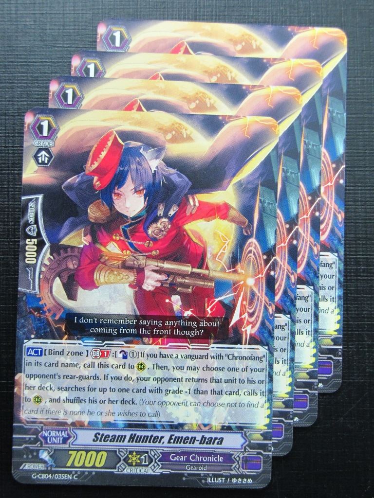 Vanguard Cards: STEAM HUNTER, EMEN-BARA G-CB04 x4 # 20A3