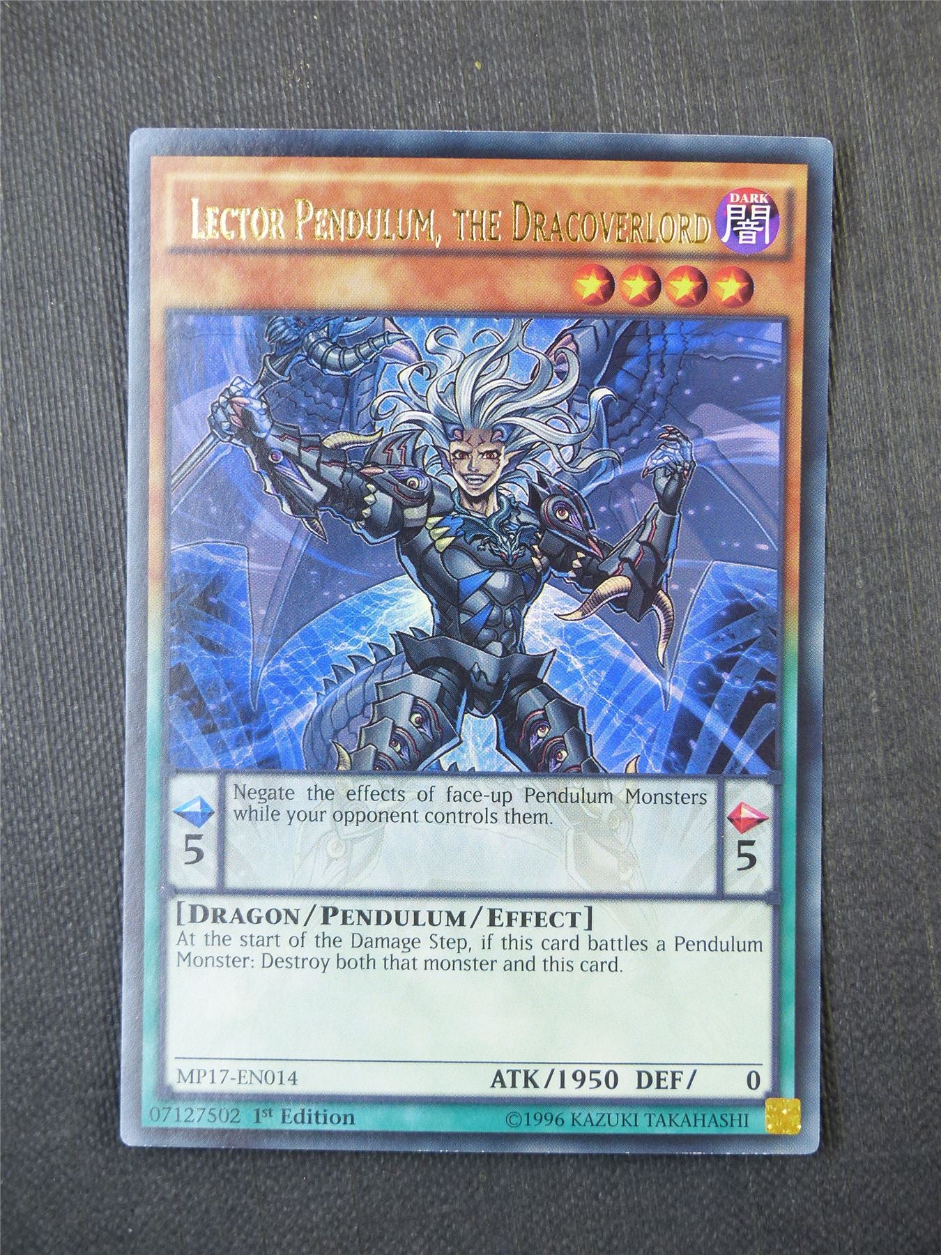 Lector Pendulum, the Dracoverlord - Yugioh Card #9J6