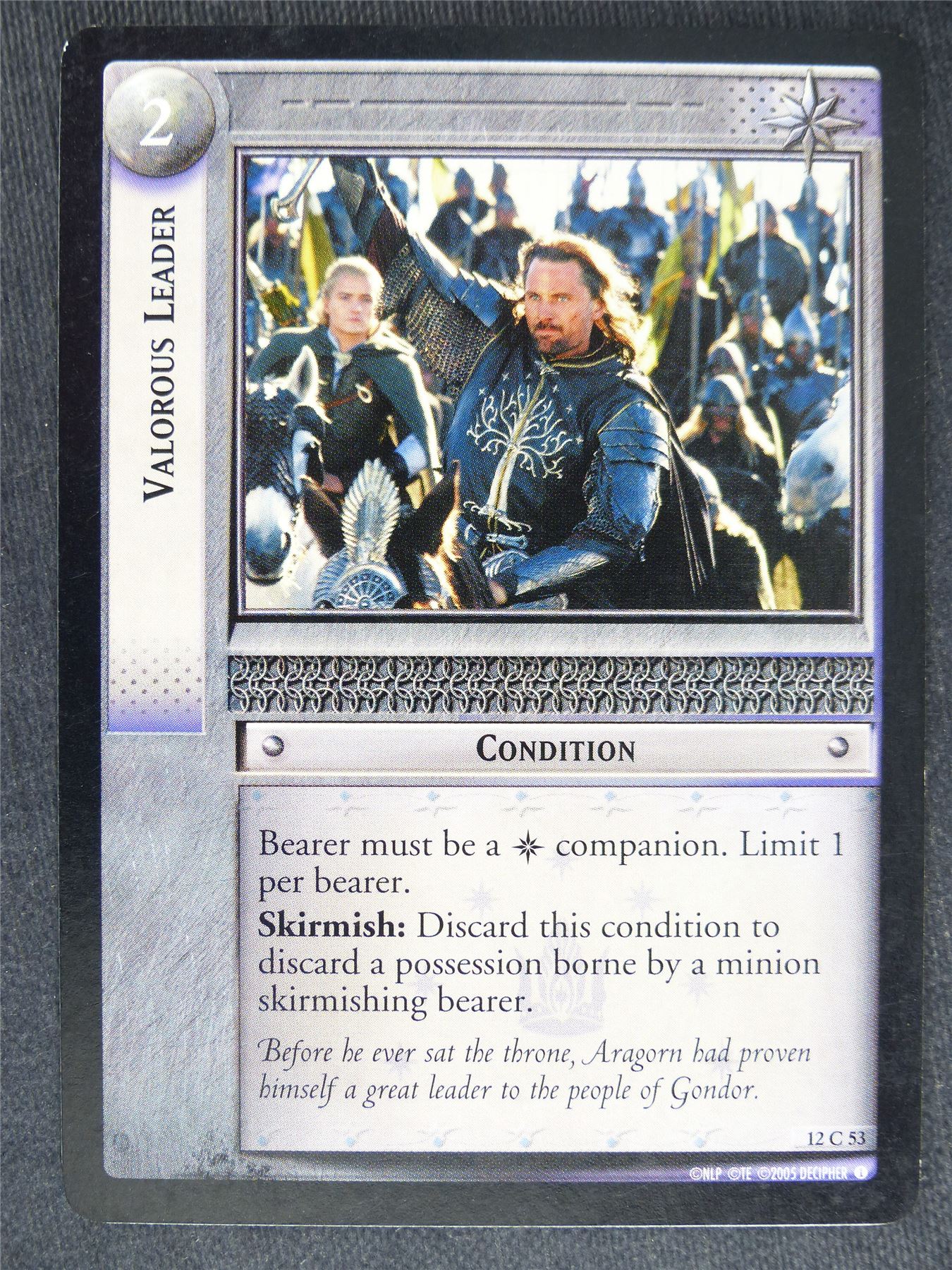 Valorous Leader 12 C 53 - played - LotR Cards #TK