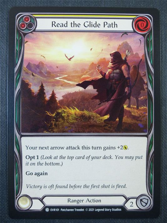 Read the Glide Path Yellow - 1st ed Everfest - Flesh & Blood Card #6ER