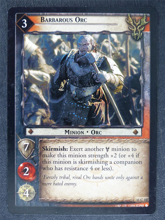 Barbarous Orc 11 C 107 - played - LotR Cards #NM