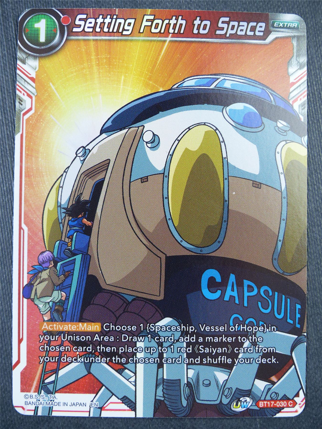 Setting Forth to Space BT17 Foil - Dragon Bal Super Card #8ZE