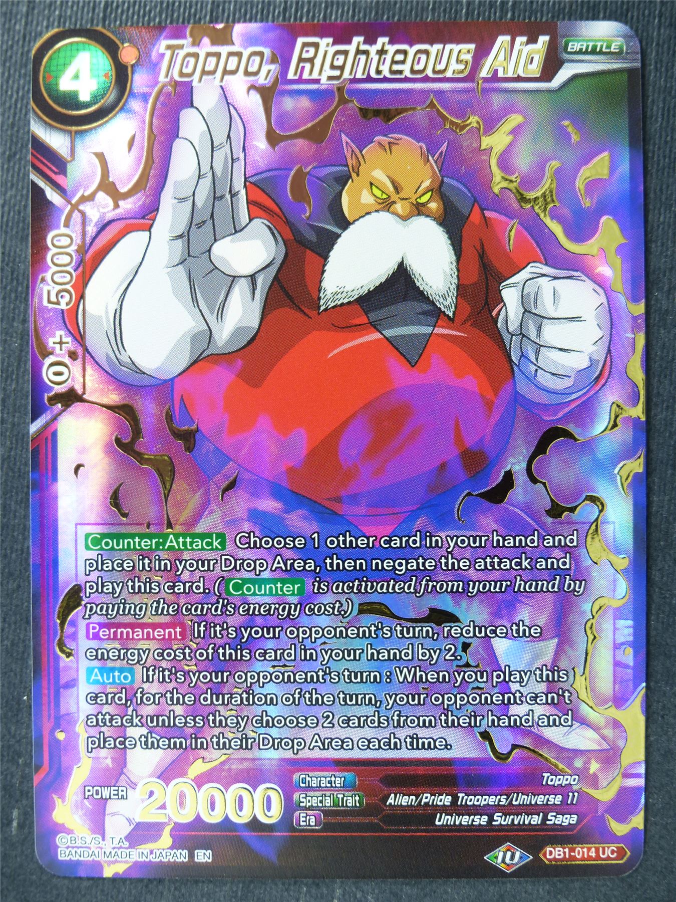 Toppo Righteous Aid Foil - Mythic Booster - Dragon Ball Super Card #437