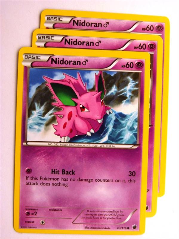 Pokemon CCG: NIDORAN 43/116 x3 :Plasma Freeze