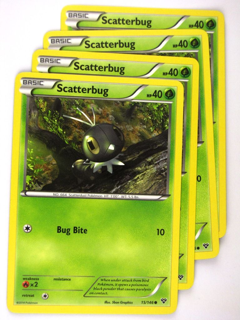 Pokemon Cards: SCATTERBUG 15/146 x4: X & Y