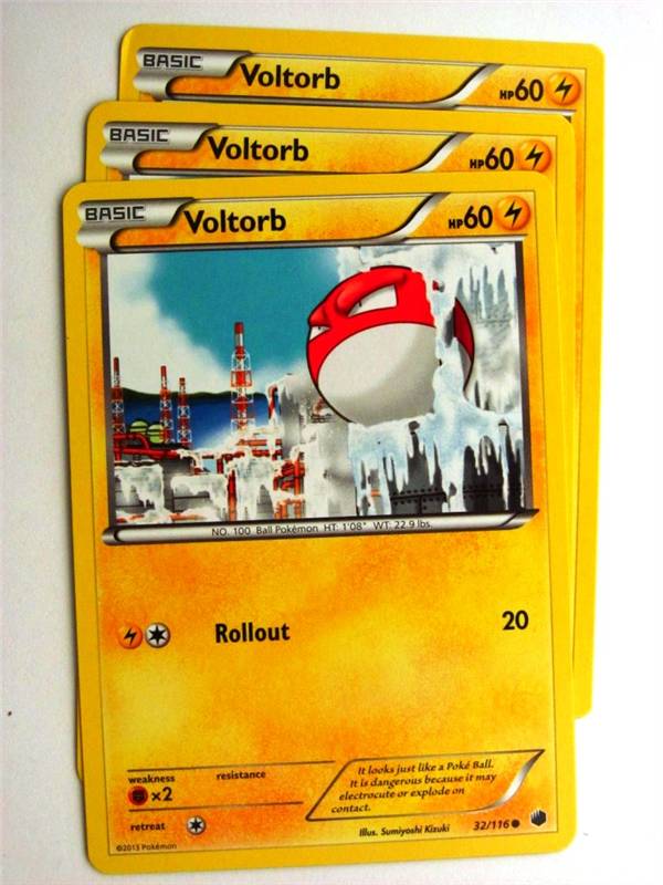 Pokemon CCG: VOLTORB 32/116 x3 :Plasma Freeze