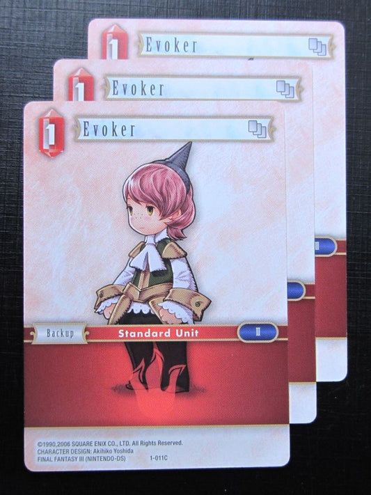 Final Fantasy Cards: EVOKER 1-011C x3 # 19J91