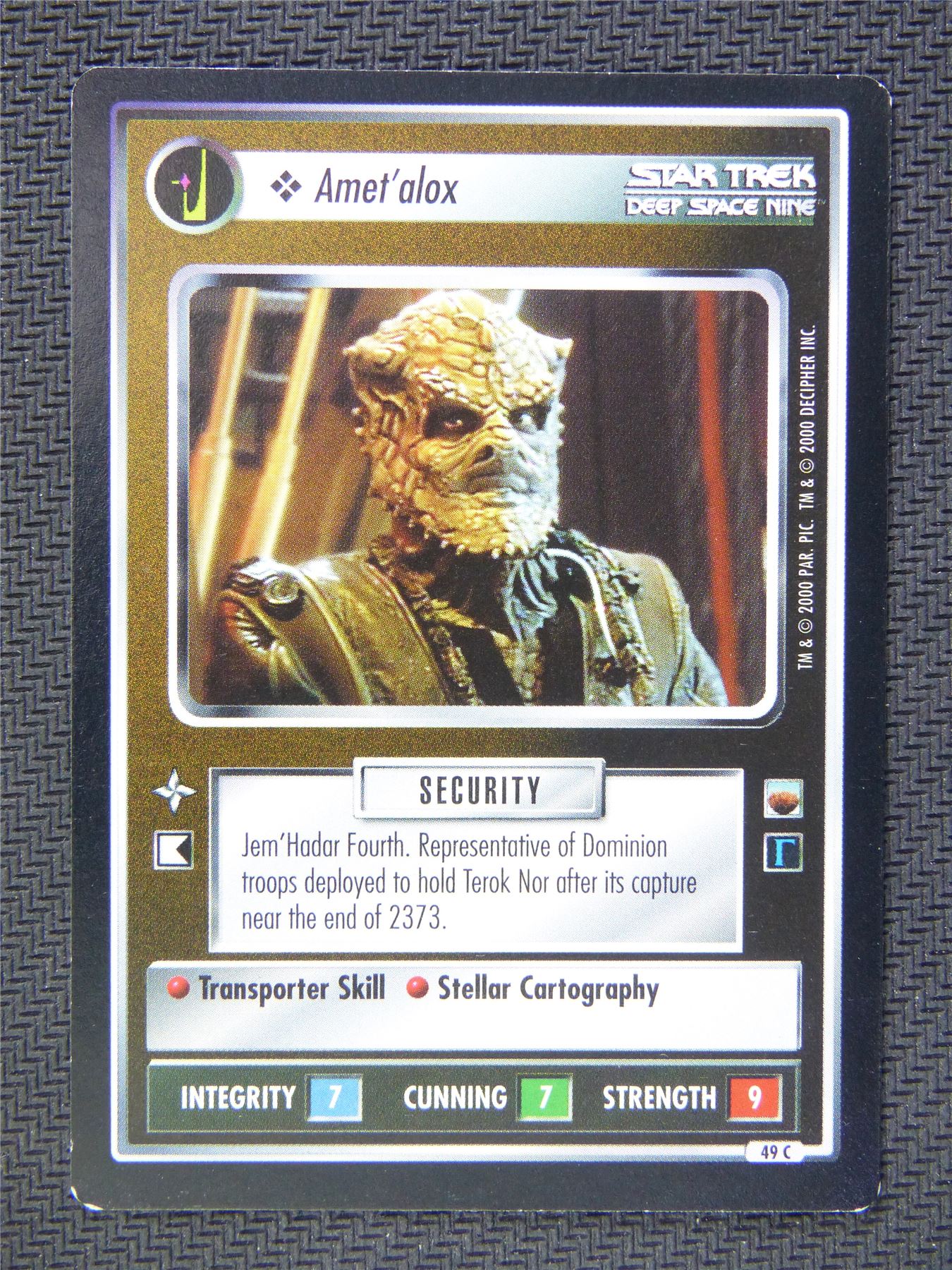 Amet Alox Black Border - Star Trek CCG Deep Space Nine #52H