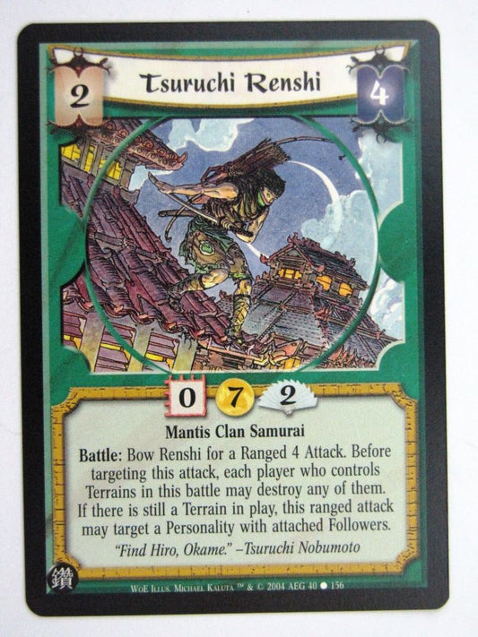 Vintage L5R Cards: TSURUCHI RENSHI # 27G19