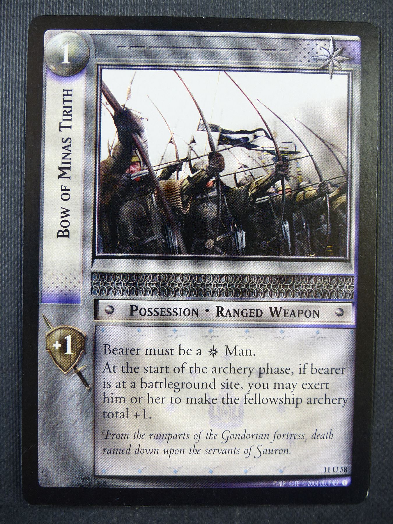 Bow of Minas Tirith 11 U 58 - LotR Card #77B