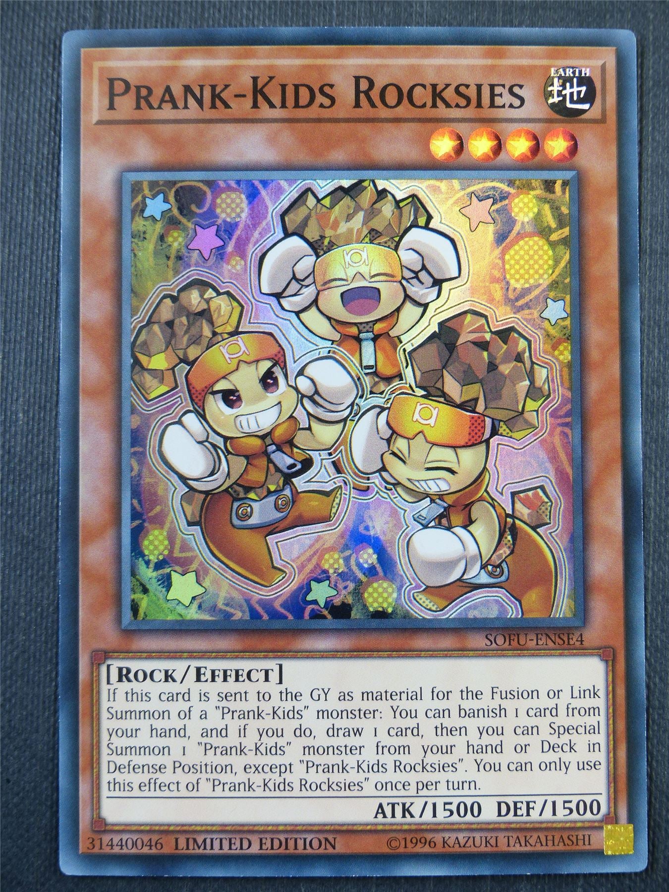 Prank-Kids Rocksies SOFU Super Rare - lim ed Yugioh Card #38H