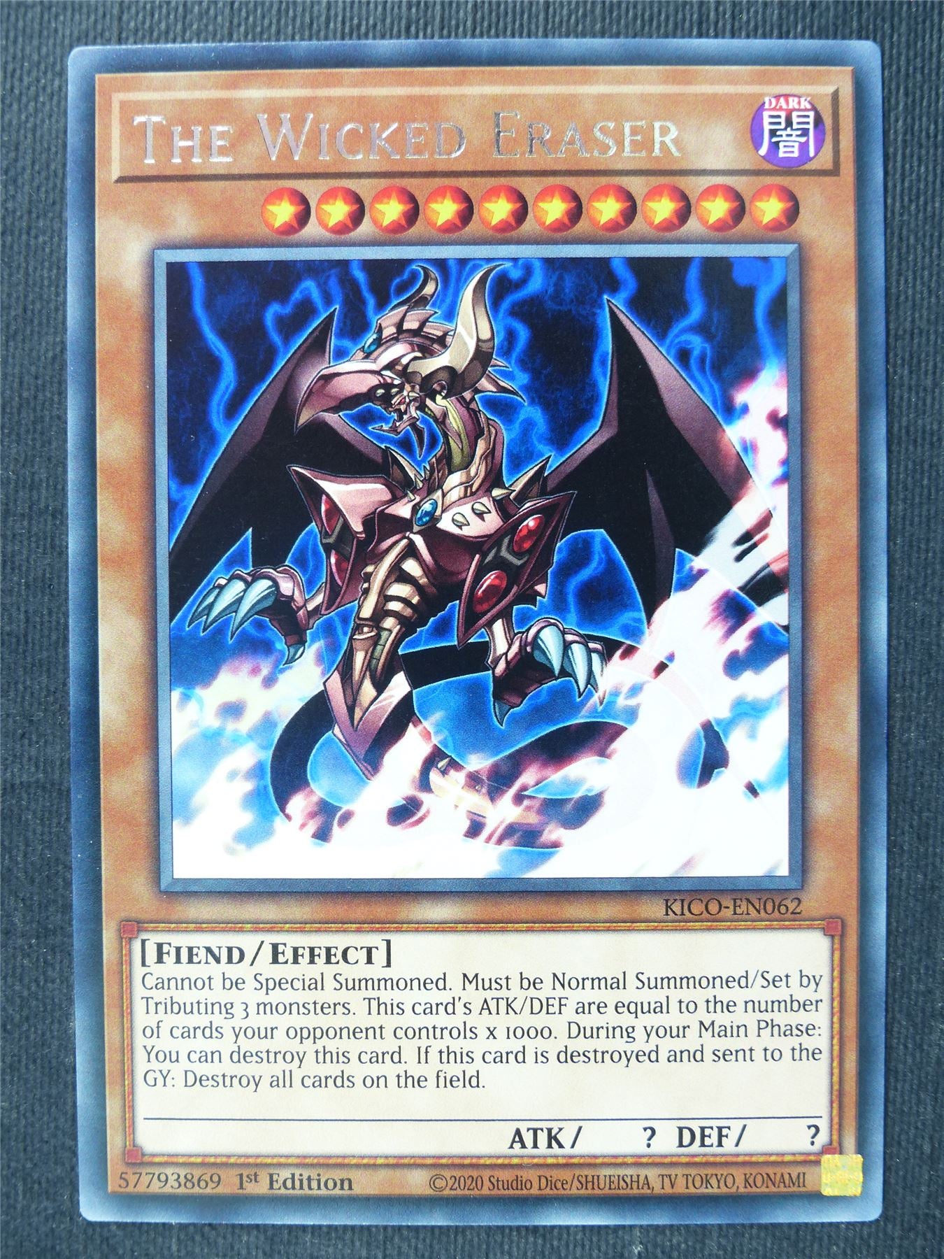 The Wicked Eraser KICO Rare - 1st ed Yugioh Cards #373