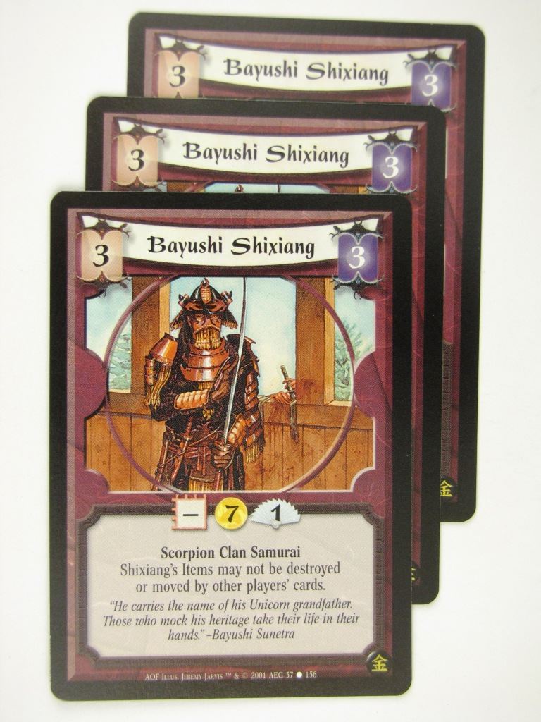 Vintage L5R Cards: BAYUSHI SHIXIANG x3 # 16J40